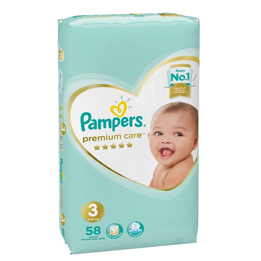 Pampers Diapers -3 - Premium Care- 58 Pcs