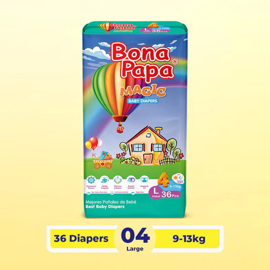 Bona Papa Magic Diapers -4 - L - Economy Pack - 36 Pcs