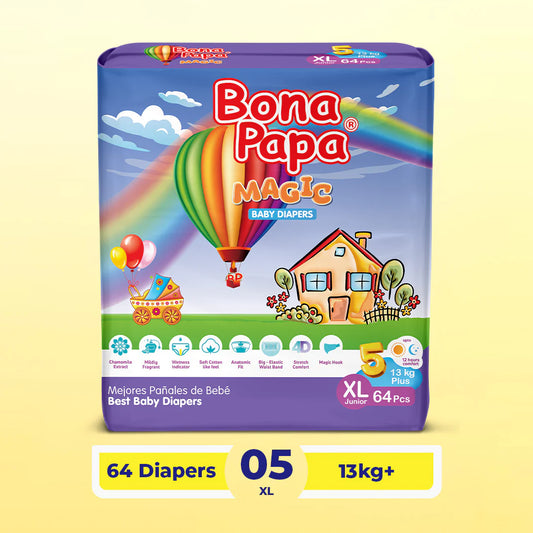 Bona Papa Magic Diapers -5 - XL - Jumbo Pack - 64 Pcs