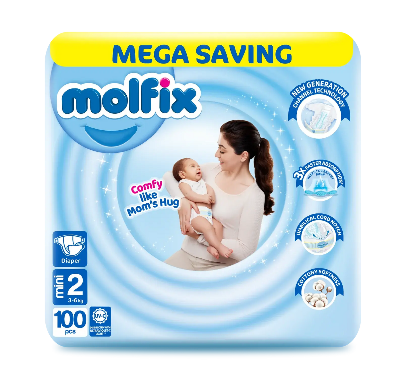 Molfix Diapers -2 -S -100 Pcs