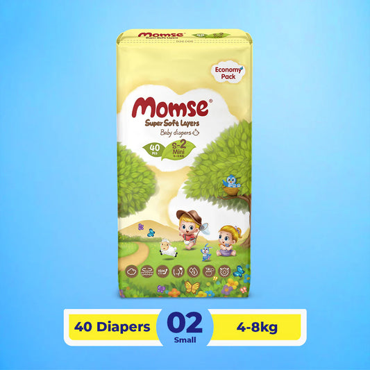 Momse Diapers -2 -S (Mini) 4-8kg Economy Pack 40 Pcs