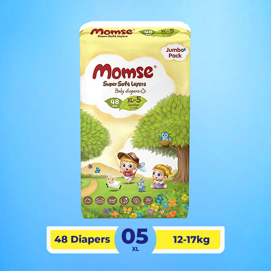 Momse Diapers -5 -XL (Junior) 12-17kg Jumbo Pack 48 Pcs