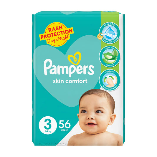 Pampers Diapers -3 -M - 56 Pcs