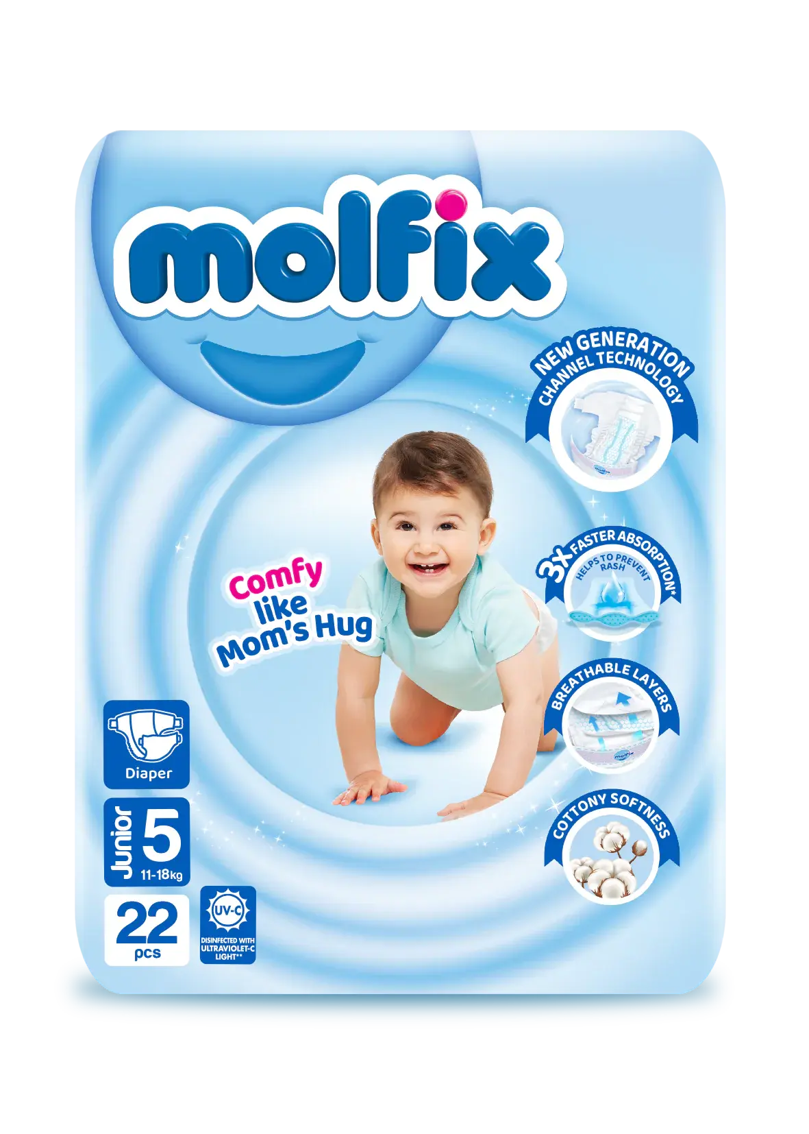 Molfix Diapers -5 -XL -22 Pcs