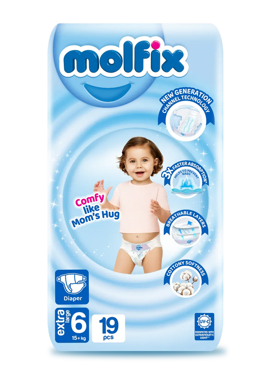 Molfix Diapers -6 -XLL -19 Pcs