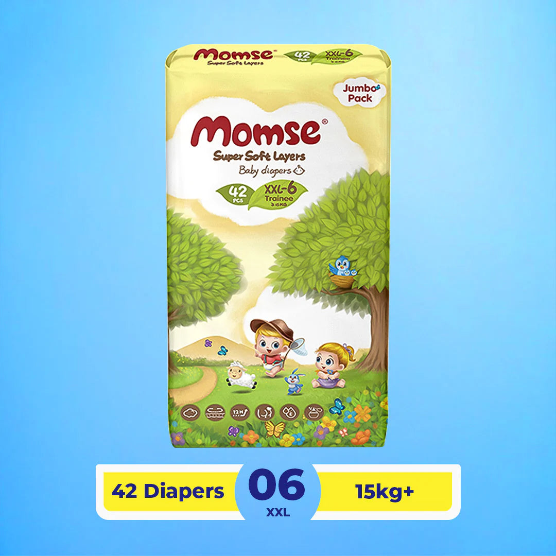 Momse Diapers -6 -XXL (Trainee) 15kg plus Jumbo Pack 42 Pcs